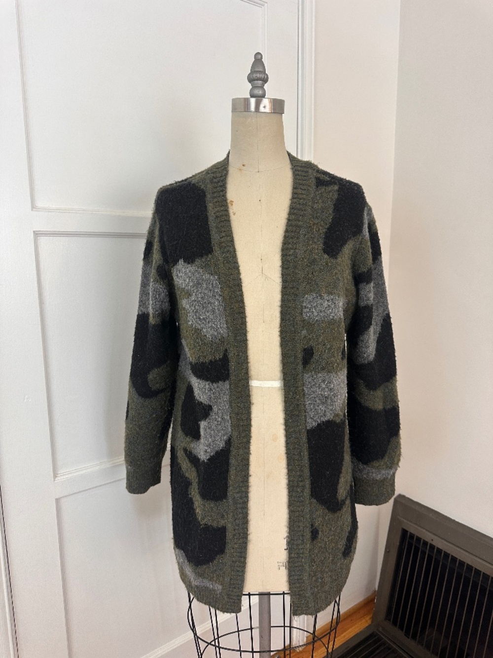 Moth camo cardigan